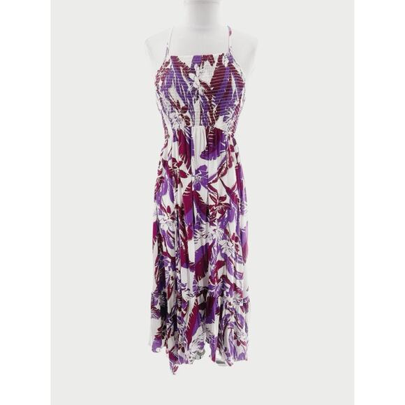 Free People Intimately Heat Wave Smocked floral
Maxi Dress purple ruffle sz M - Picture 7 of 7